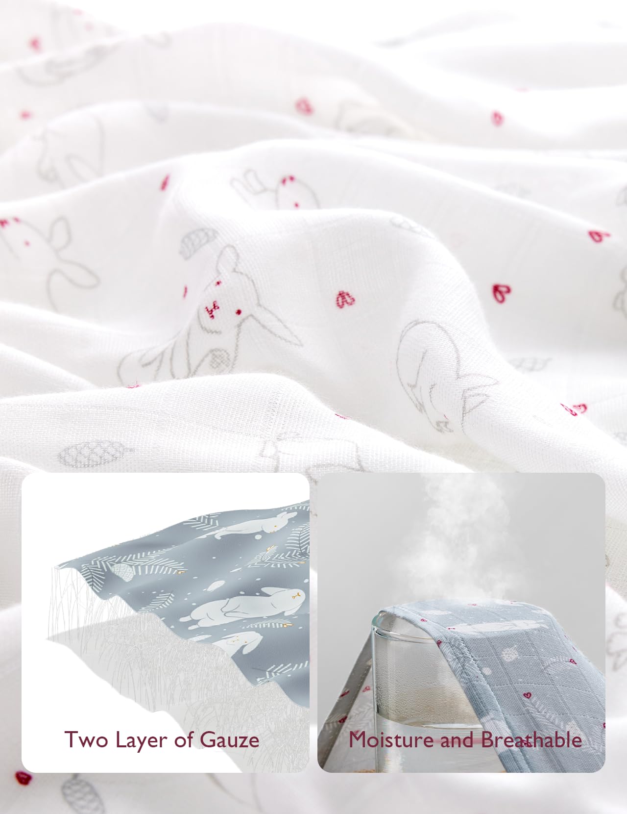 Foto 5 pulgar | Manta Para Pañales Momcozy, Muselina Ultrasuave, 120 X 120 Cm, Sugar Bo - Venta Internacional.