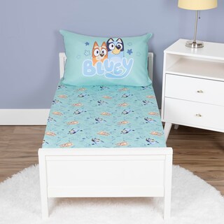 Foto 2 | Juego De Sábanas Bluey Para Cama O Cuna Para Niños Pequeños, Color Verde - Venta Internacional.