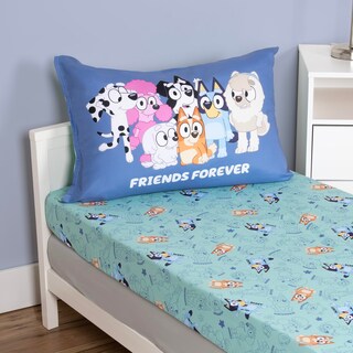 Foto 5 | Juego De Sábanas Bluey Para Cama O Cuna Para Niños Pequeños, Color Verde - Venta Internacional.