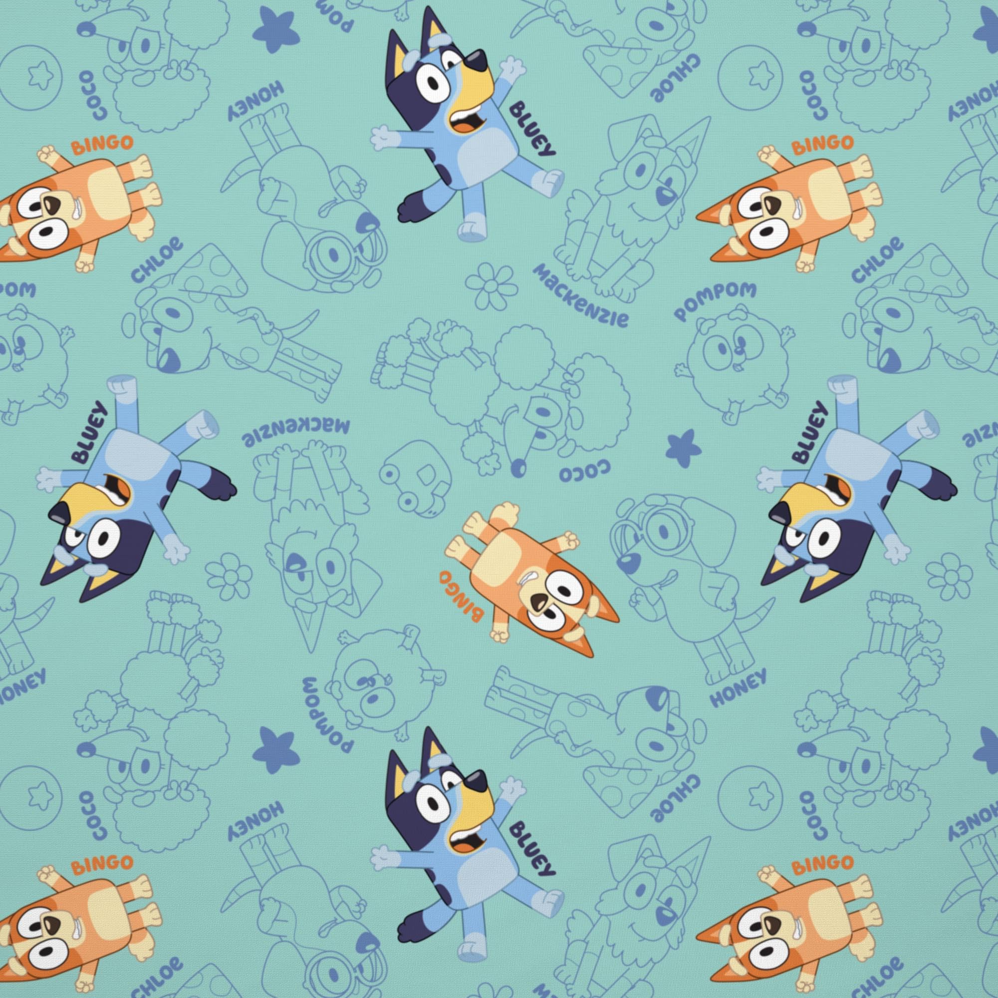 Foto 6 | Juego De Sábanas Bluey Para Cama O Cuna Para Niños Pequeños, Color Verde - Venta Internacional.