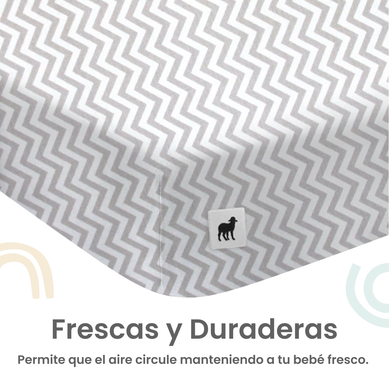 Foto 4 | Juego De Sábanas 3 Pzas Nap Baby Para Cama Cuna 95x140cm - Chevron Gris