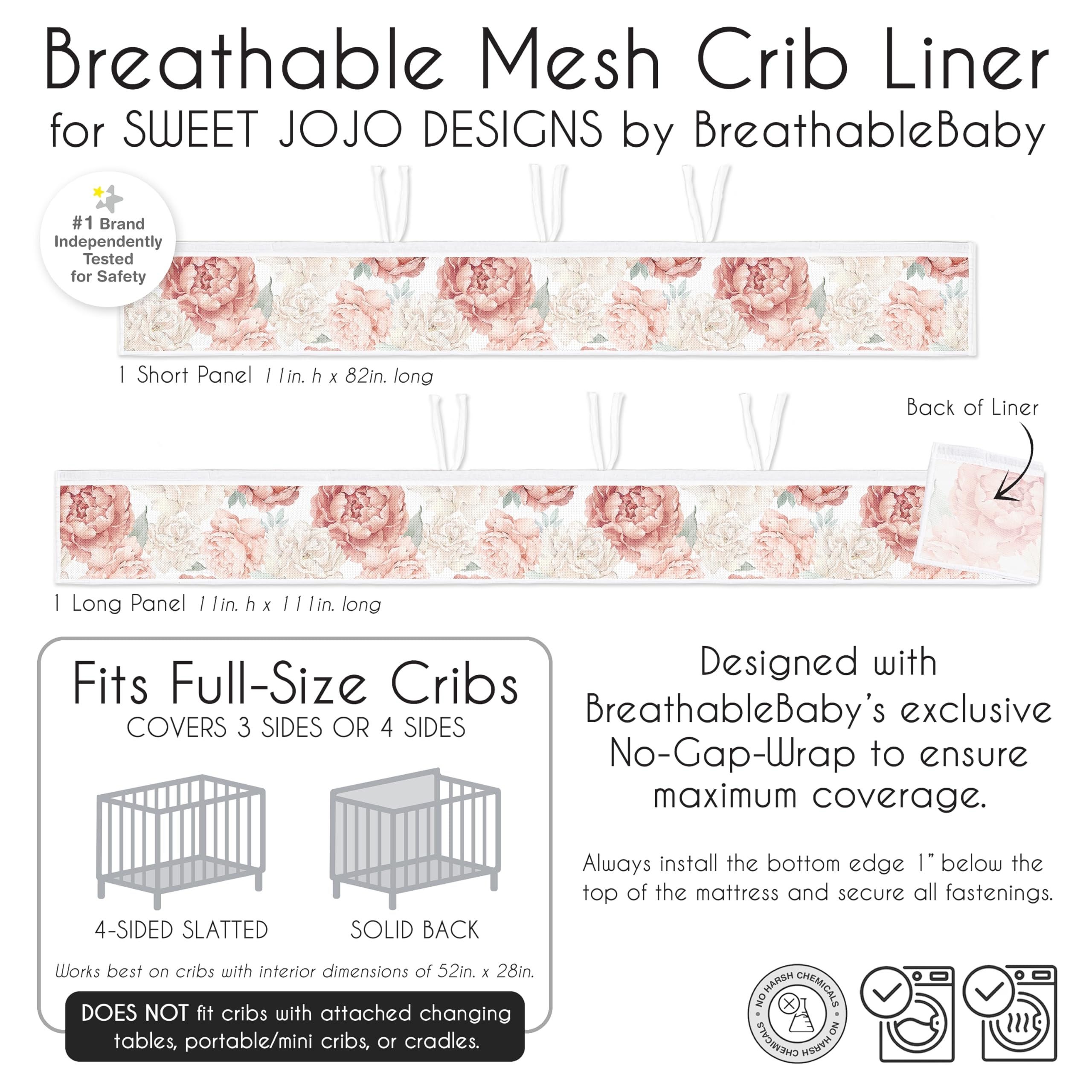Foto 6 | Forro De Malla Para Cuna Sweet Jojo Designs + Breathablebaby - Venta Internacional.