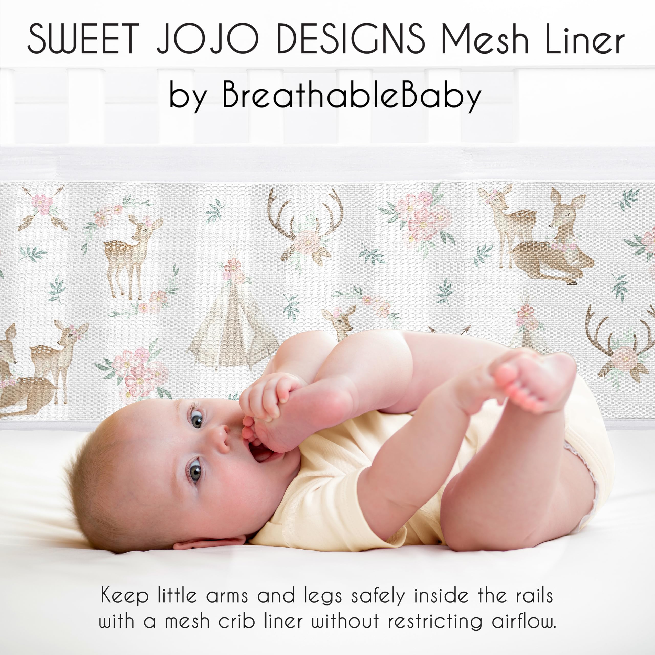 Foto 4 pulgar | Forro De Cuna Sweet Jojo Designs, Transpirable, Para Bebés De Woodland Deer - Venta Internacional.