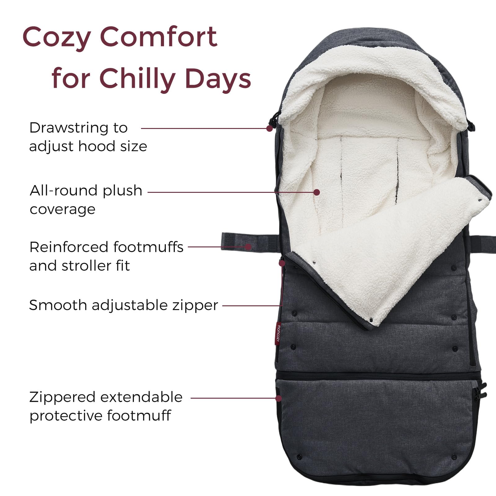 Foto 3 | Saco Para Cochecito Momcozy, Universal, Ultrasuave, Resistente A La Intemperie - Venta Internacional.