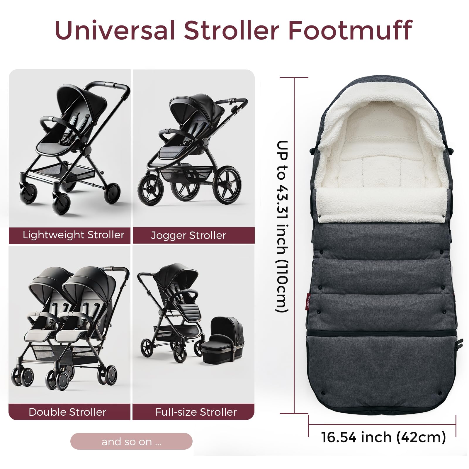 Foto 5 | Saco Para Cochecito Momcozy, Universal, Ultrasuave, Resistente A La Intemperie - Venta Internacional.