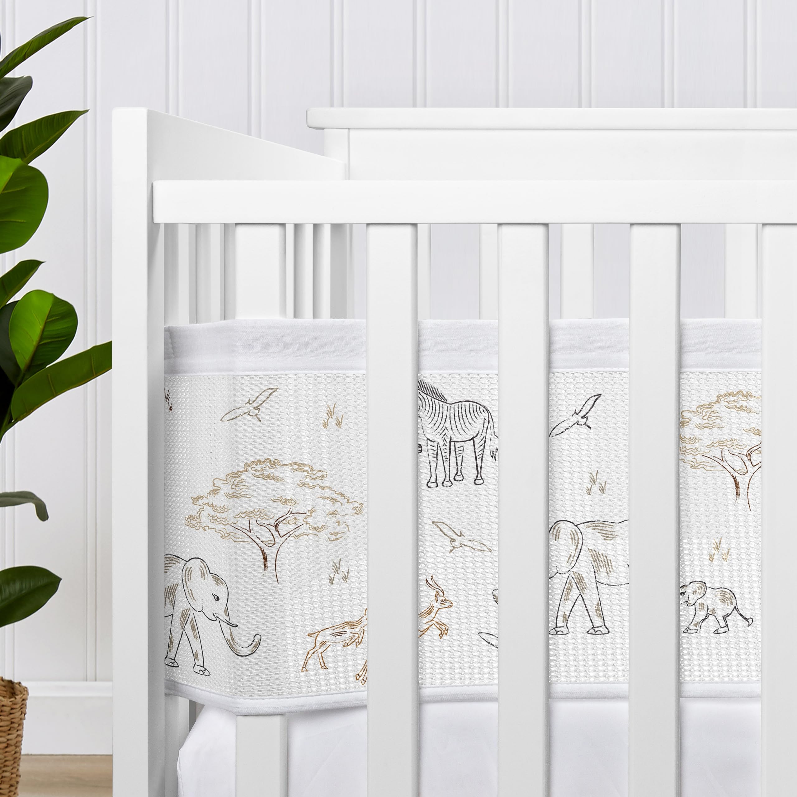 Foto 5 pulgar | Forro De Malla Para Cuna Sweet Jojo Designs + Breathablebaby Jungle - Venta Internacional.