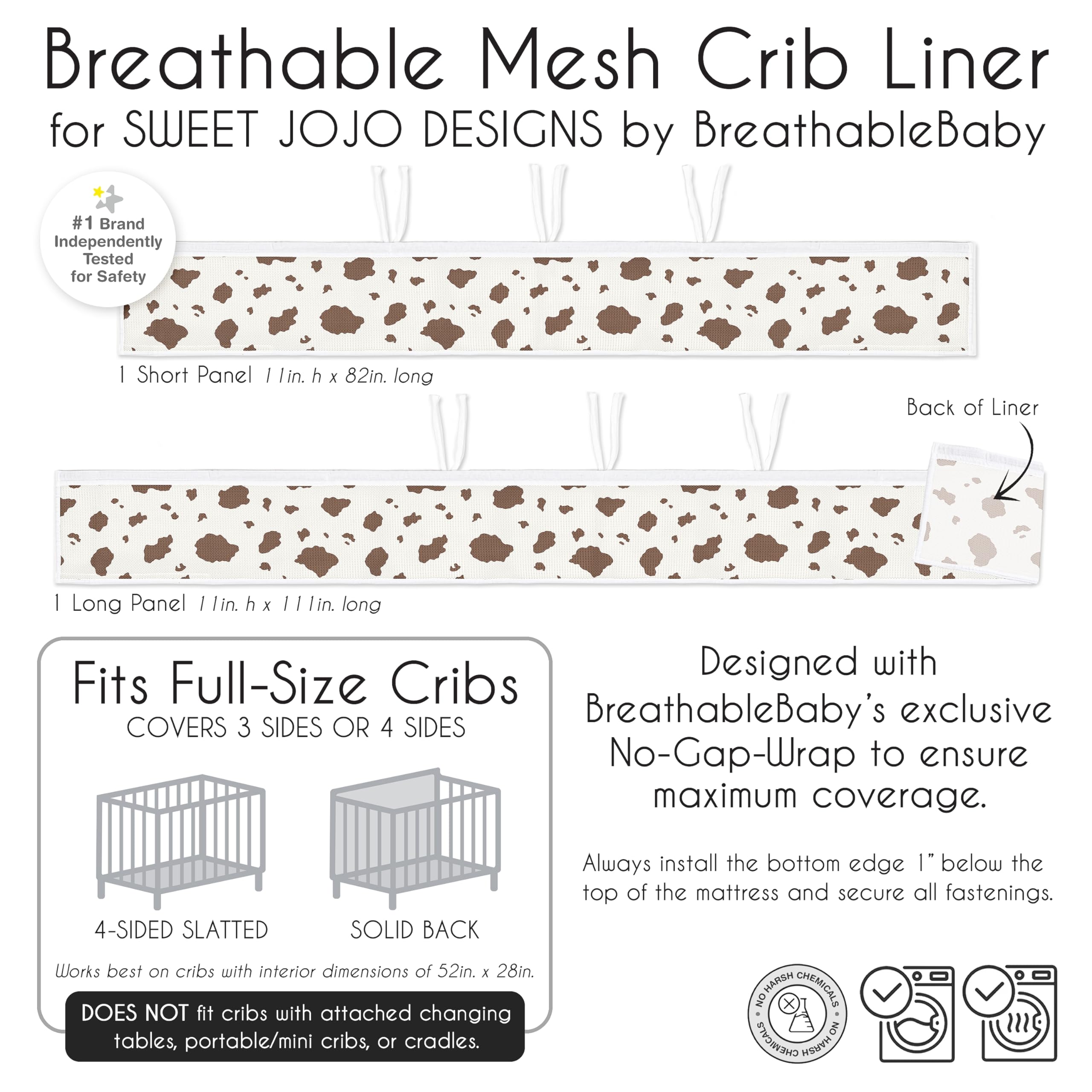 Foto 6 | Forro De Malla Para Cuna Sweet Jojo Designs + Breathablebaby Brown - Venta Internacional.