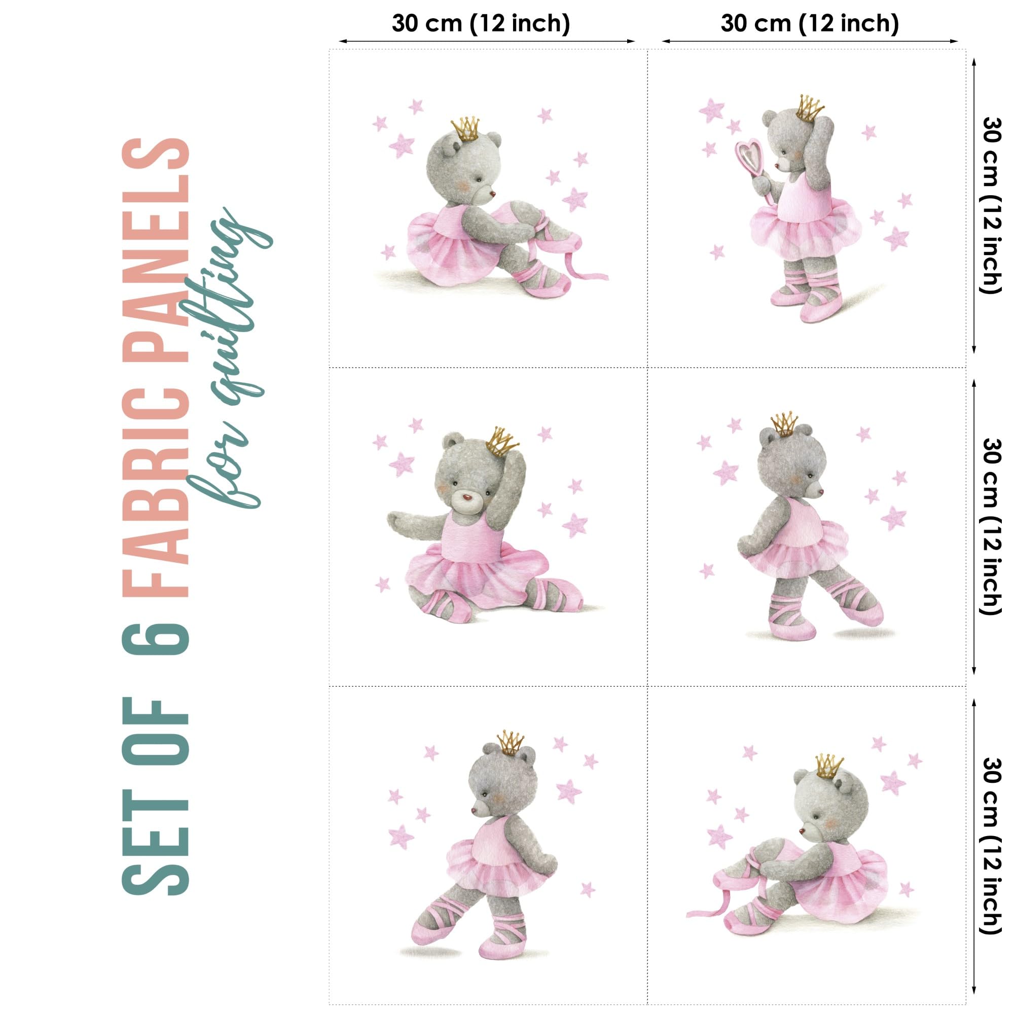 Foto 3 pulgar | Juego De Paneles De Tela Unique Ballerina Para Acolchar (6 Paneles) - Venta Internacional.