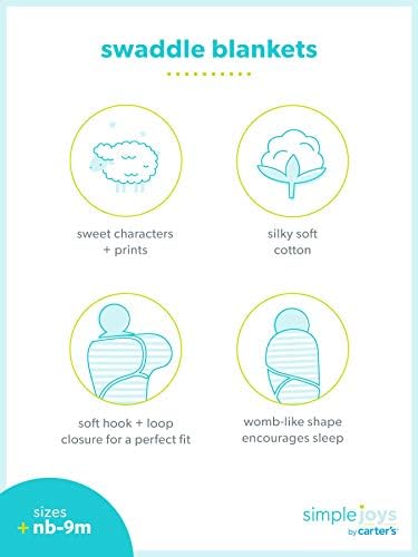 Foto 3 pulgar | Mantas Swaddle Simple Joys De Carter's Baby, Paquete De 2 - Venta Internacional.
