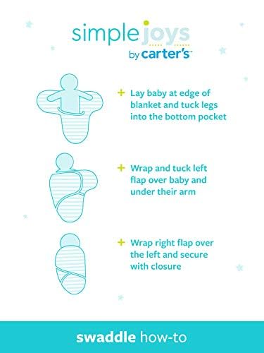 Foto 4 pulgar | Mantas Swaddle Simple Joys De Carter's Baby, Paquete De 2 - Venta Internacional.