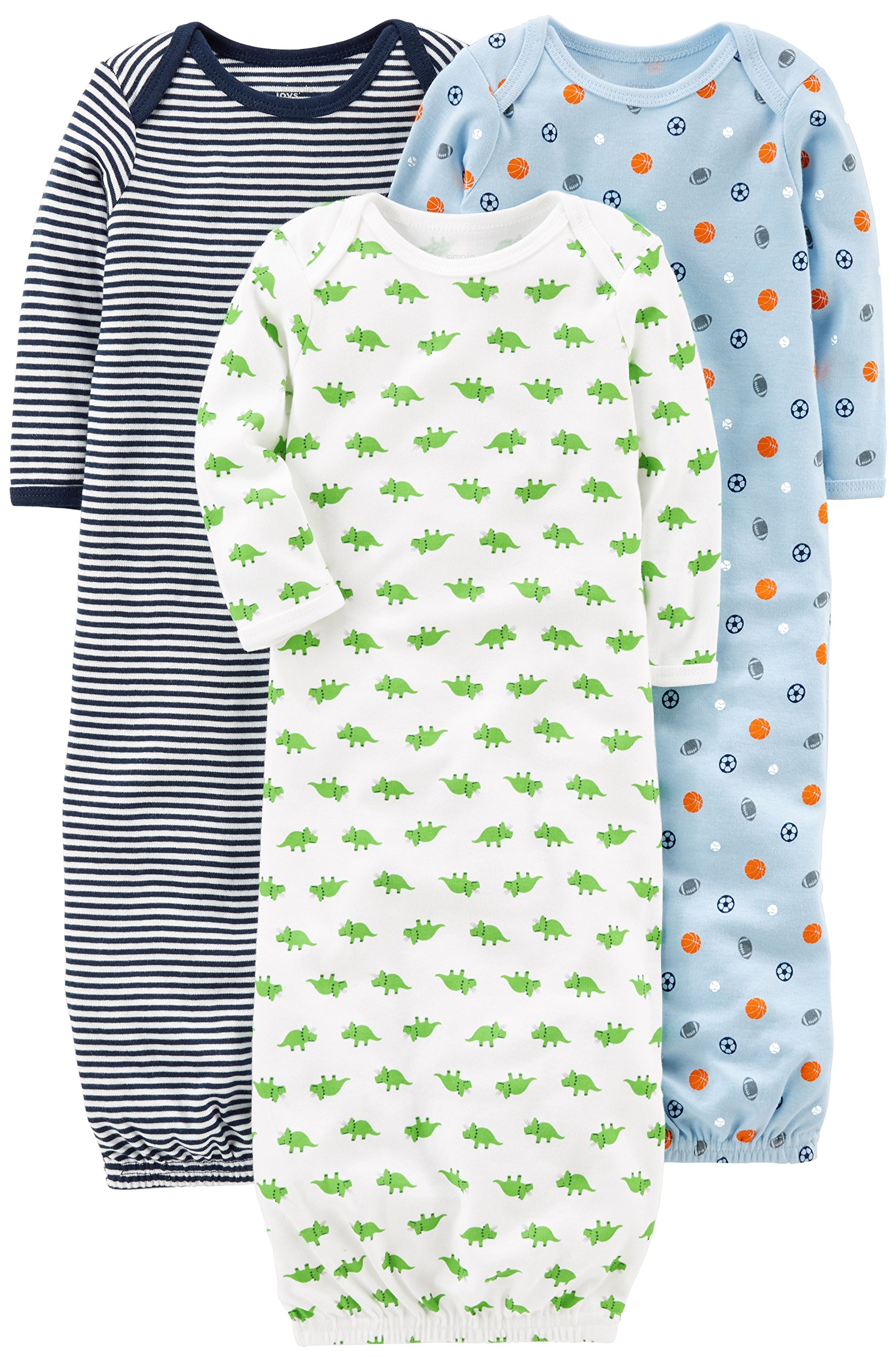 Foto 2 pulgar | Bata De Dormir Simple Joys De Carter's Baby Boys De Algodón, Paquete De 3 - Venta Internacional.