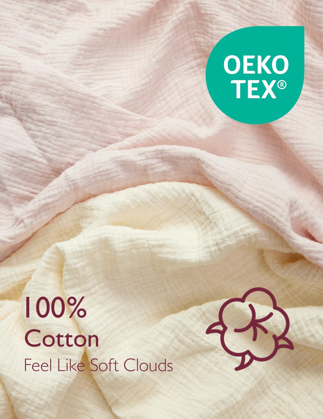 Foto 4 pulgar | Sábanas Para Cuna Momcozy, De Muselina, Estándar, Ajustables, 2 Unidades, Color Beige - Venta Internacional.