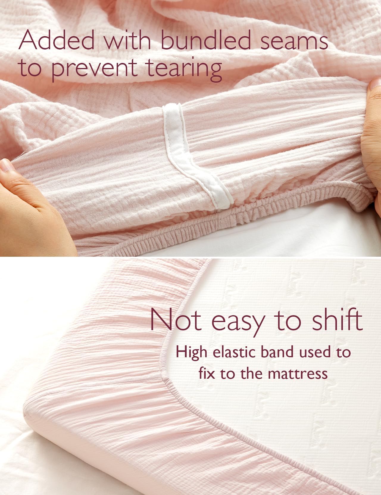 Foto 4 | Sábanas Para Cuna Momcozy, De Muselina, Estándar, Ajustables, 2 Unidades, Color Beige - Venta Internacional.
