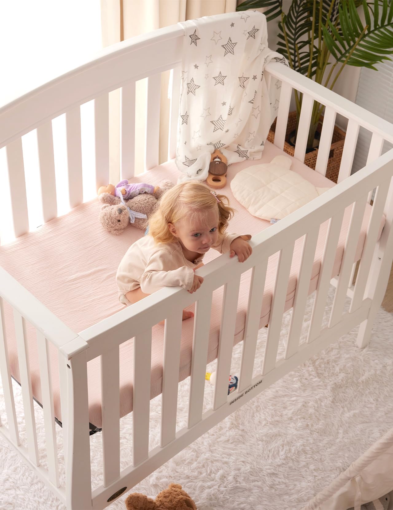 Foto 7 | Sábanas Para Cuna Momcozy, De Muselina, Estándar, Ajustables, 2 Unidades, Color Beige - Venta Internacional.