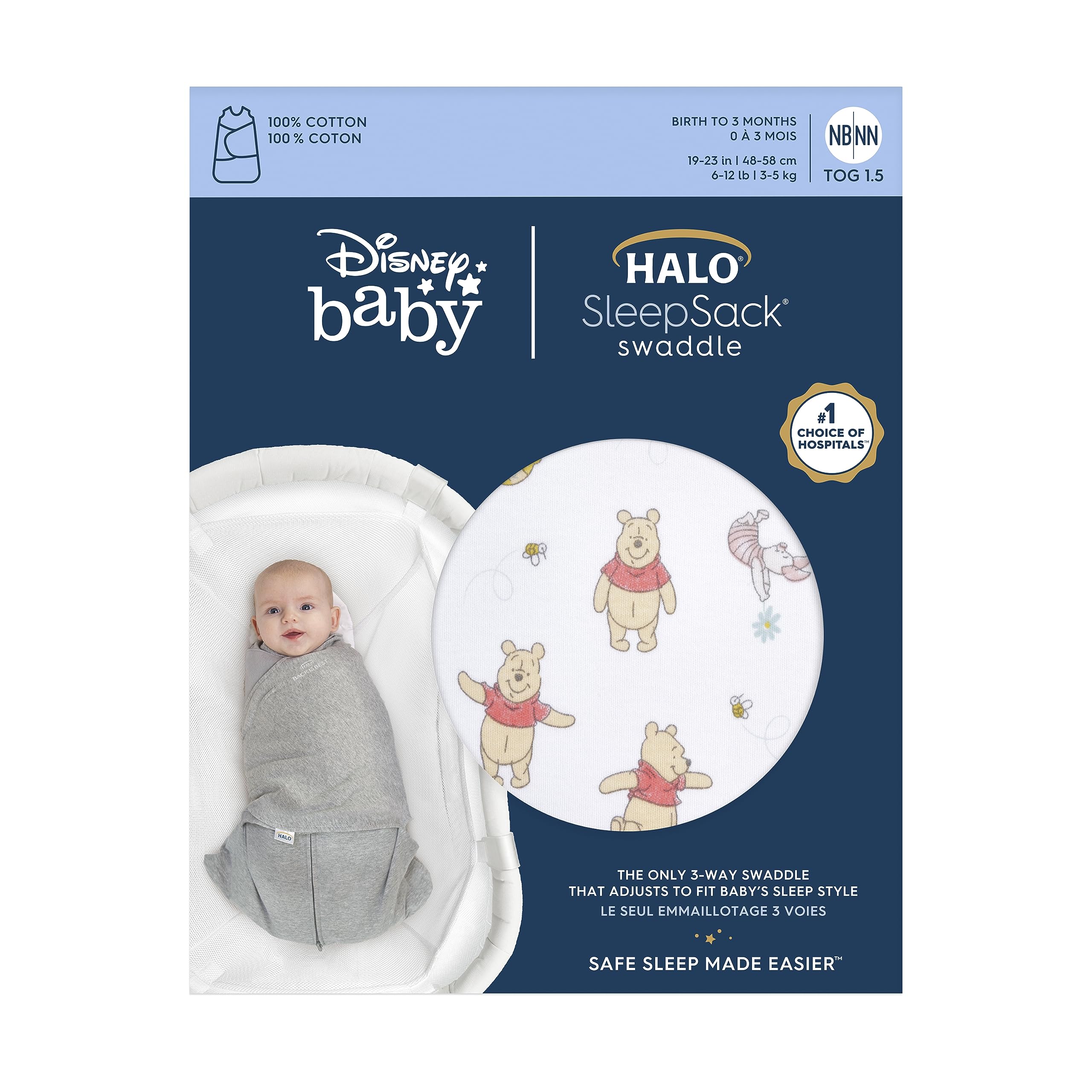 Foto 3 pulgar | Sleepsack Swaddle Halo Disney Baby 100% Algodón Winnie Rainbows - Venta Internacional.