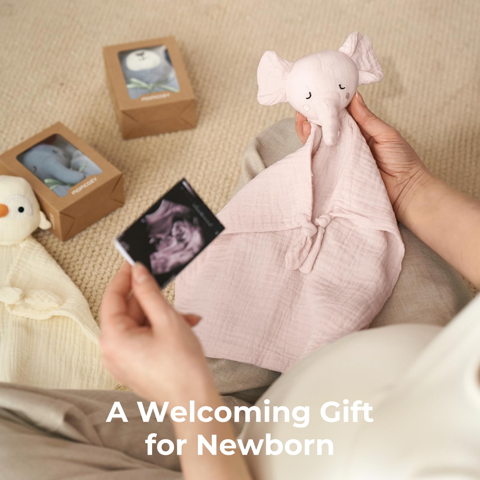 Foto 4 | Manta De Seguridad Momcozy Elephant Loveys Para Bebés Rosa - Venta Internacional.