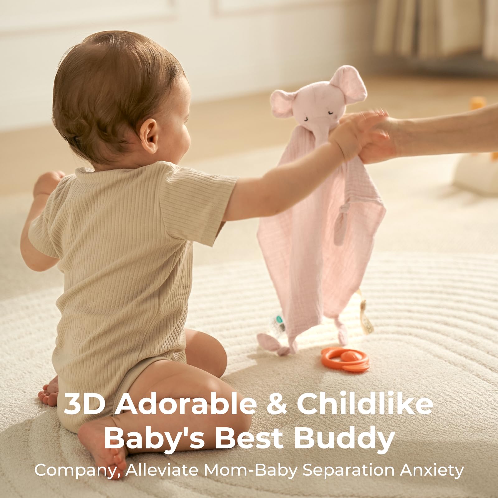 Foto 5 | Manta De Seguridad Momcozy Elephant Loveys Para Bebés Rosa - Venta Internacional.