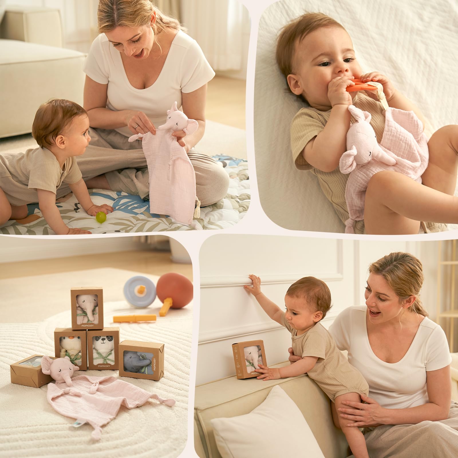 Foto 7 | Manta De Seguridad Momcozy Elephant Loveys Para Bebés Rosa - Venta Internacional.