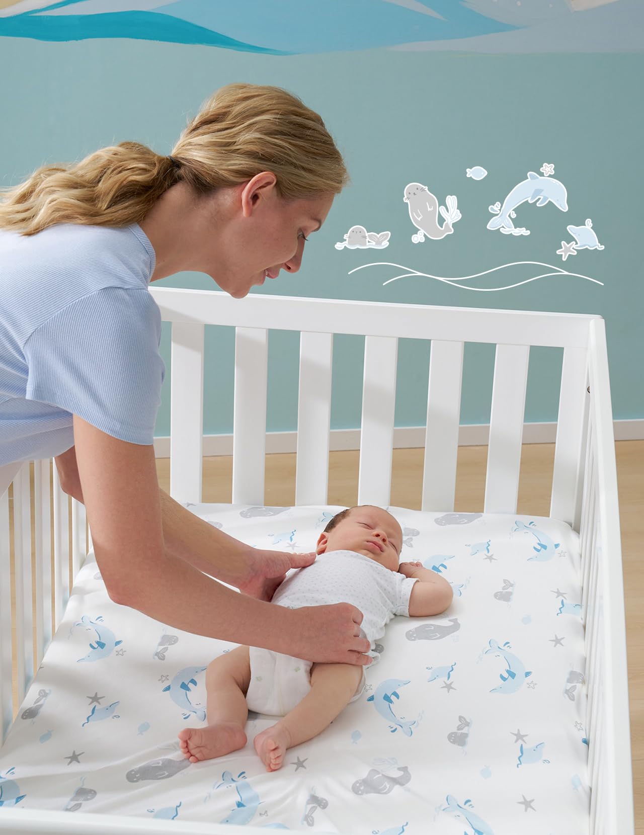 Foto 7 | Sábanas Momcozy De Muselina Ajustables Para Minicuna, 38 X 26 Pulgadas, Paquete De 2 - Venta Internacional.