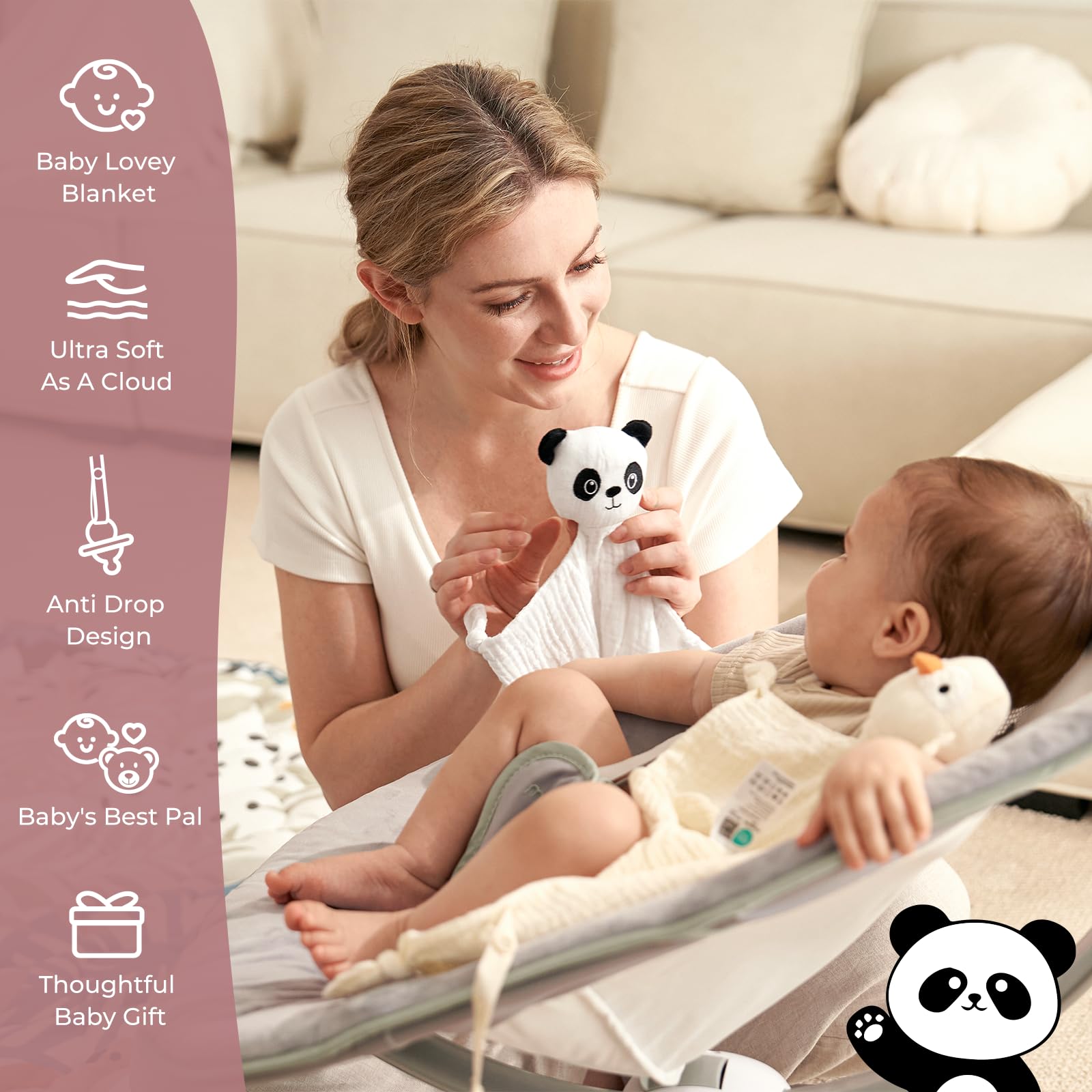Foto 3 pulgar | Manta De Seguridad Momcozy Loveys Para Bebés, Algodón, 35 Cm, Color Blanco - Venta Internacional.