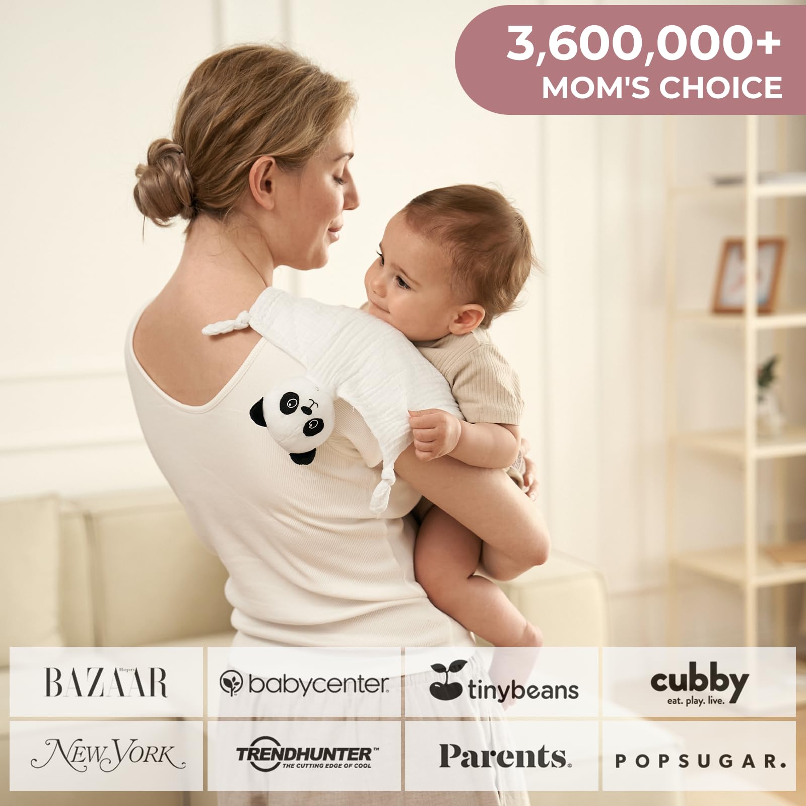 Foto 8 pulgar | Manta De Seguridad Momcozy Loveys Para Bebés, Algodón, 35 Cm, Color Blanco - Venta Internacional.
