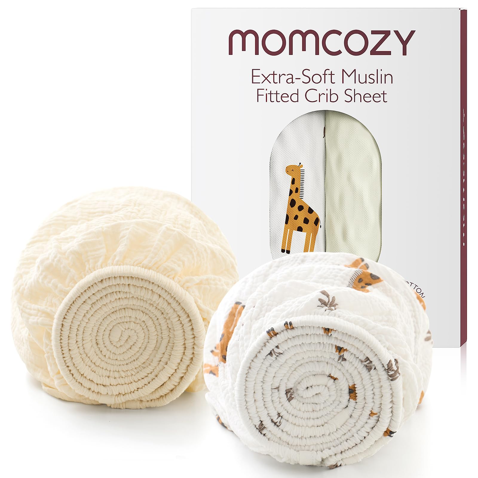Foto 1 | Sábanas Ajustables De Muselina Momcozy Best Wishes De 38 X 26 Pulgadas, Paquete De 2 - Venta Internacional.