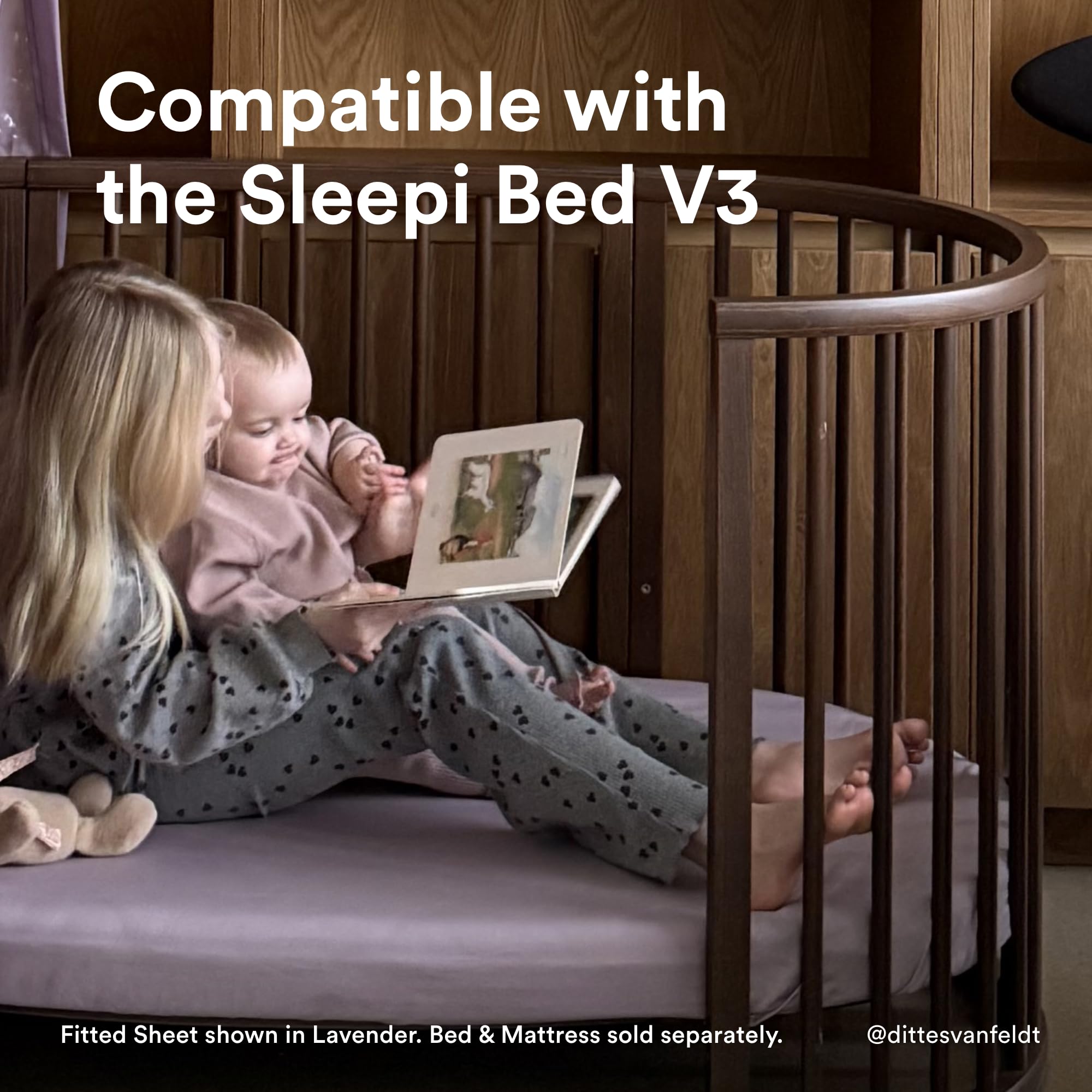 Foto 2 | Sábana Bajera Ajustable Stokke Sleepi V3 Flower Ecru  100% Algodón Percal - Venta Internacional.