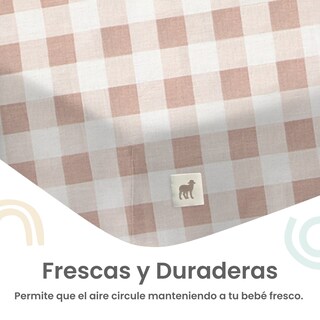 Foto 4 | Juego De Sábanas Para Cuna Viajera 74x110cm Nap Baby - Gingham Beige