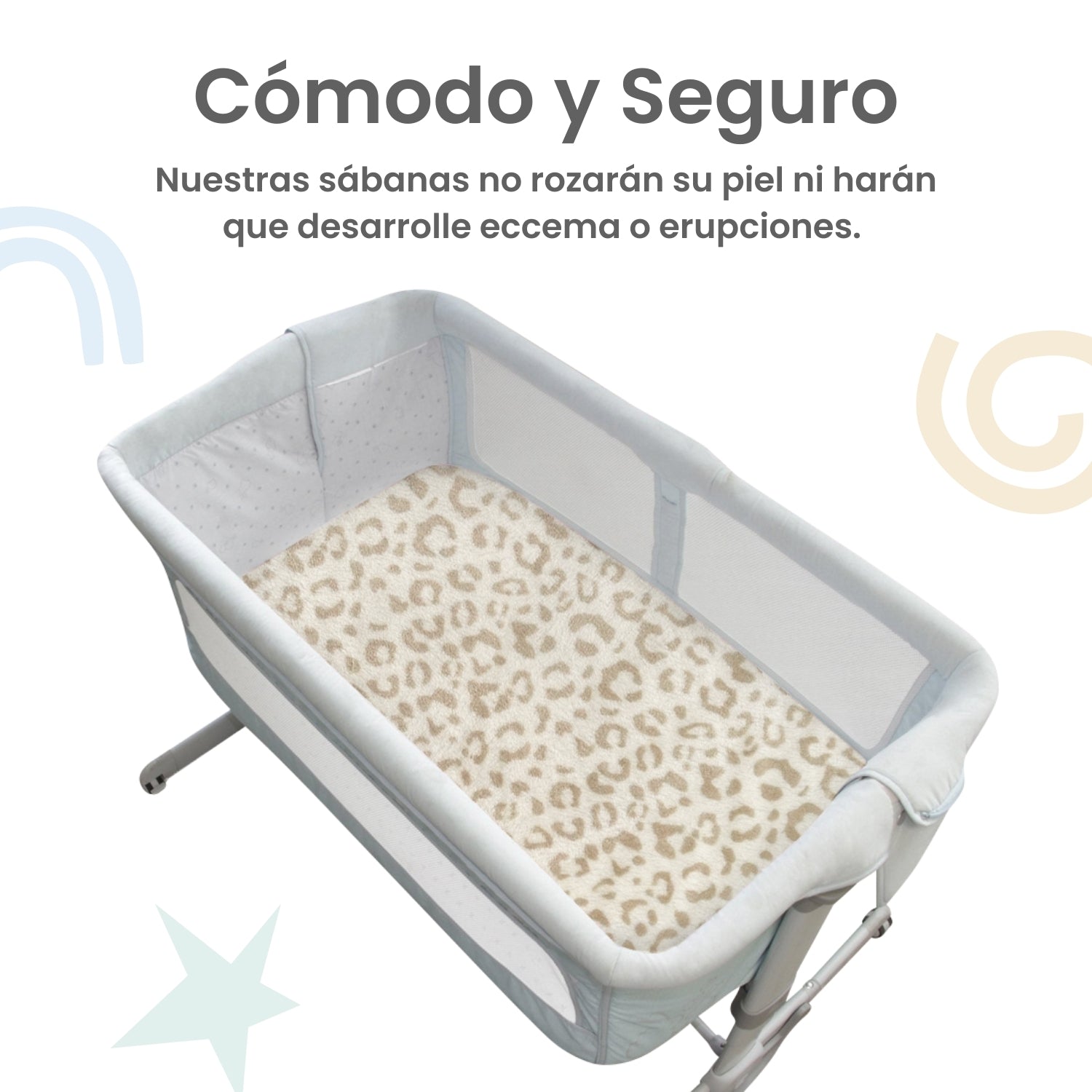 Foto 4 pulgar | Sábana De Cajón Para Mini Colecho 50x90cm Nap Baby - Manchitas