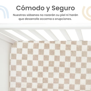 Foto 3 | Sábana De Cajón Para Cama Cuna 95x140cm Nap Baby - Cuadritos
