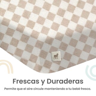 Foto 4 | Sábana De Cajón Para Cama Cuna 95x140cm Nap Baby - Cuadritos
