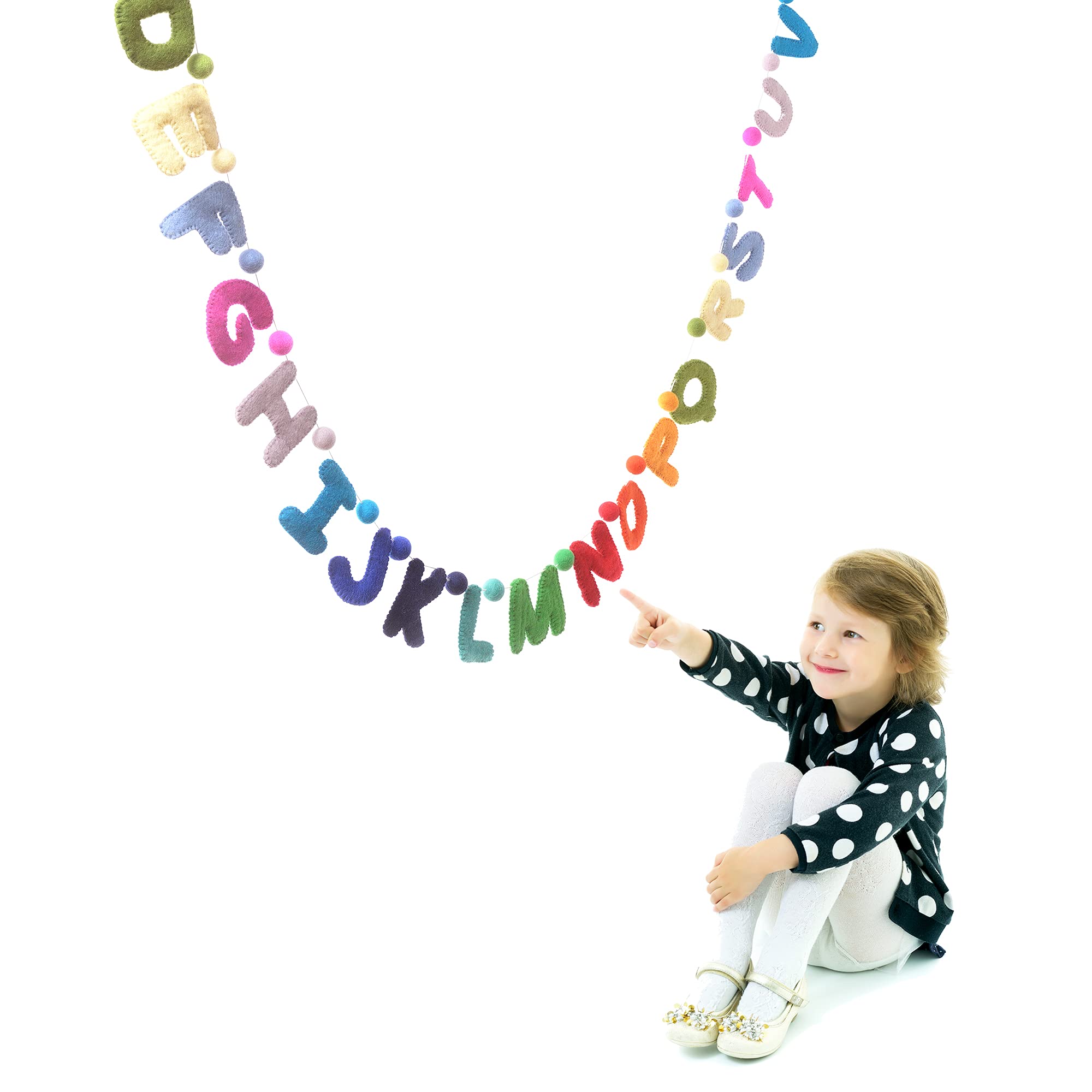 Foto 5 pulgar | Alfabeto Decorativo Garland Glaciart One Lana Natural Hecha a Mano 7 Pies - Venta Internacional