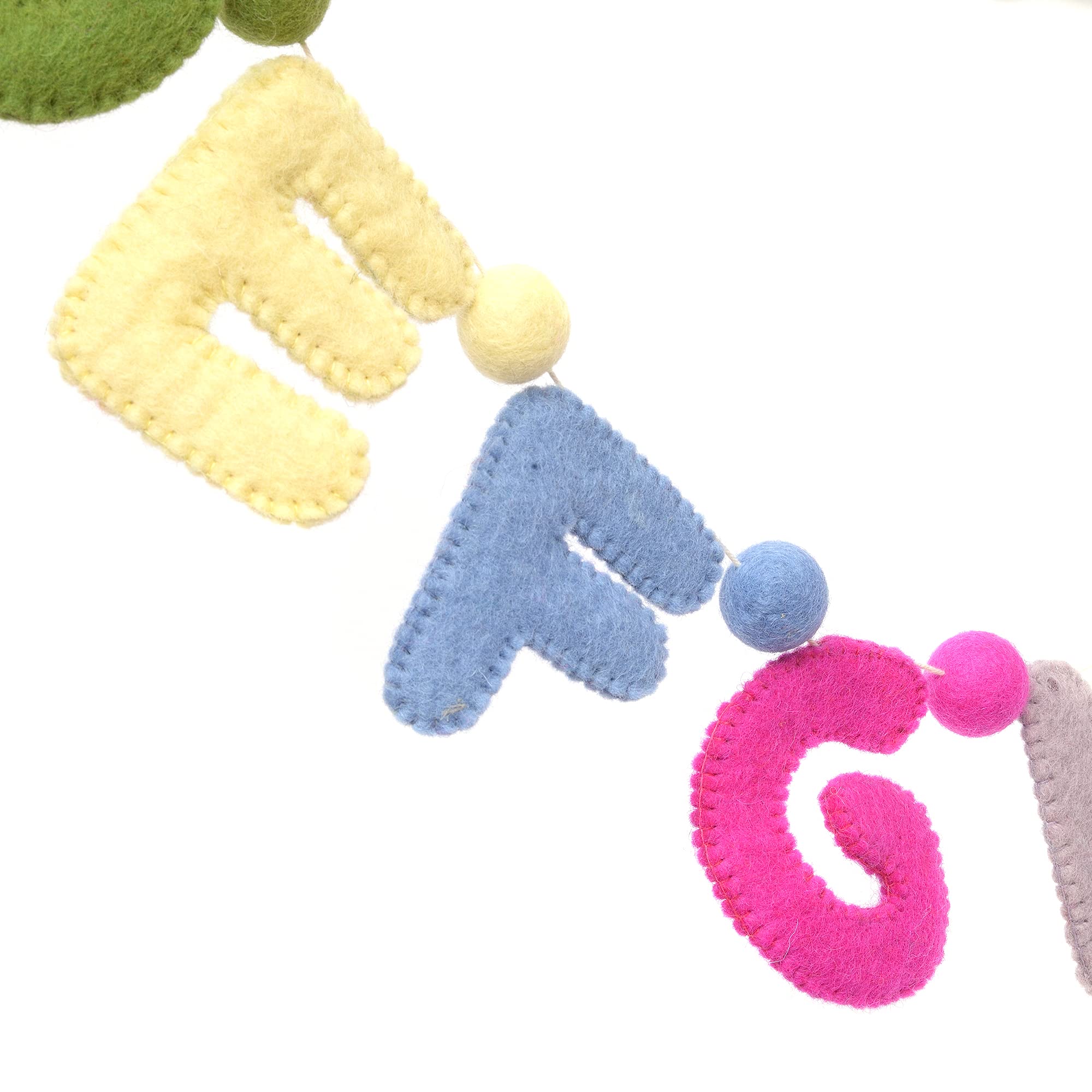 Foto 7 pulgar | Alfabeto Decorativo Garland Glaciart One Lana Natural Hecha a Mano 7 Pies - Venta Internacional