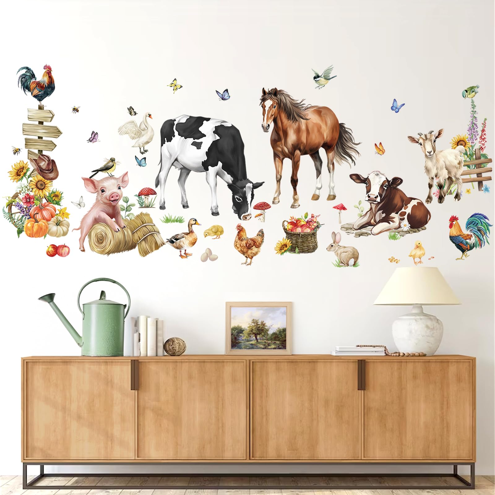 Foto 2 pulgar | Adhesivos De Pared Wondever Farm Animals Cow Horse Farmhouse - Venta Internacional.