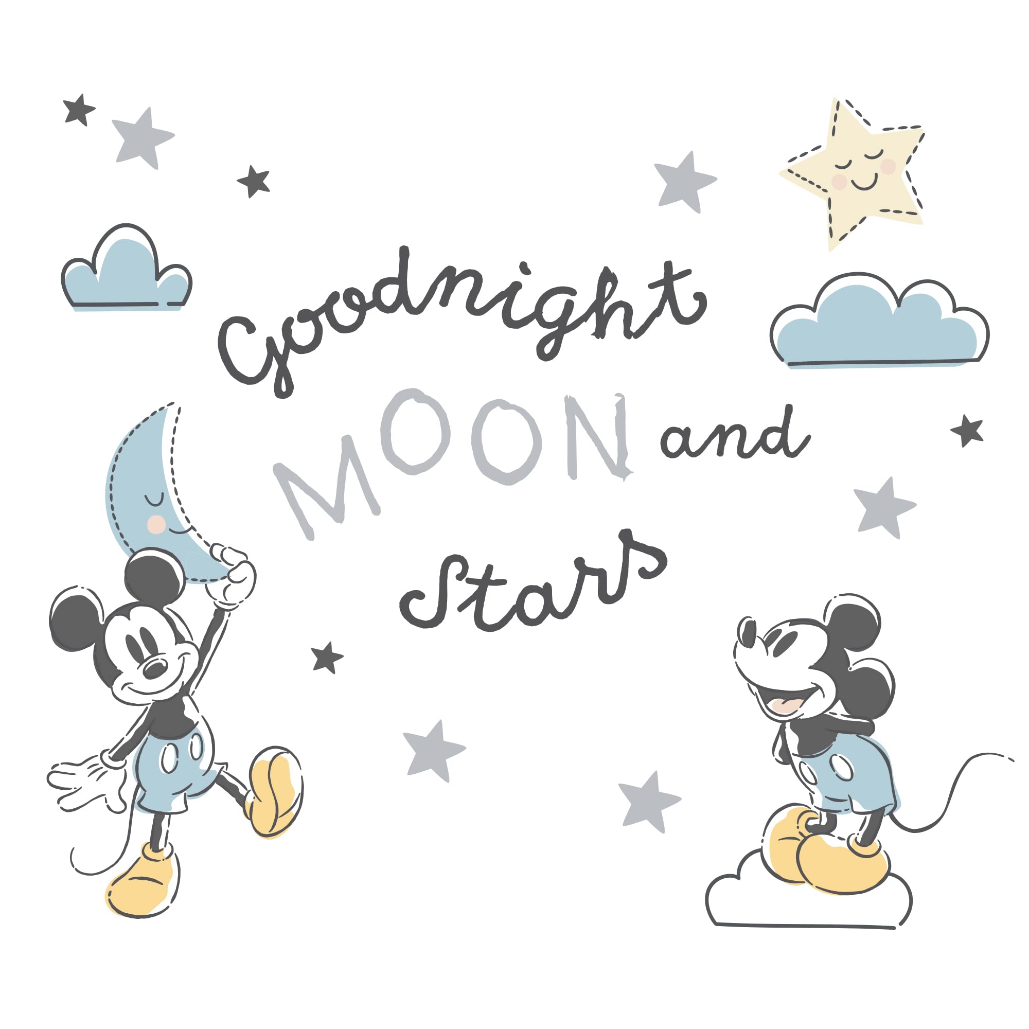 Adhesivos De Pared Lambs & Ivy Disney Baby Moonlight Mickey Mouse - Venta Internacional.