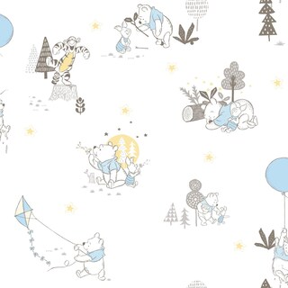 Foto 1 | Fondos De Pantalla Disney Winnie The Pooh Playmates Blue Roommates - Venta Internacional.