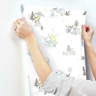 Foto 3 | Fondos De Pantalla Disney Winnie The Pooh Playmates Blue Roommates - Venta Internacional.