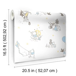 Foto 5 | Fondos De Pantalla Disney Winnie The Pooh Playmates Blue Roommates - Venta Internacional.