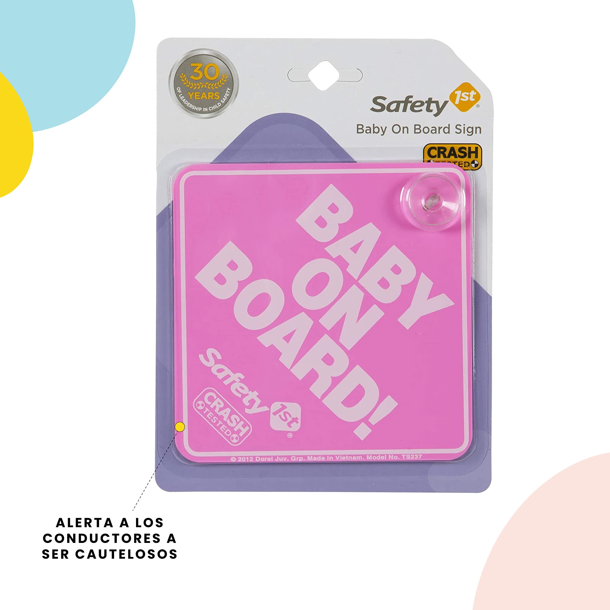 Foto 3 pulgar | Letrero Safety 1st Bebe a Bordo Rosa - Venta Internacional