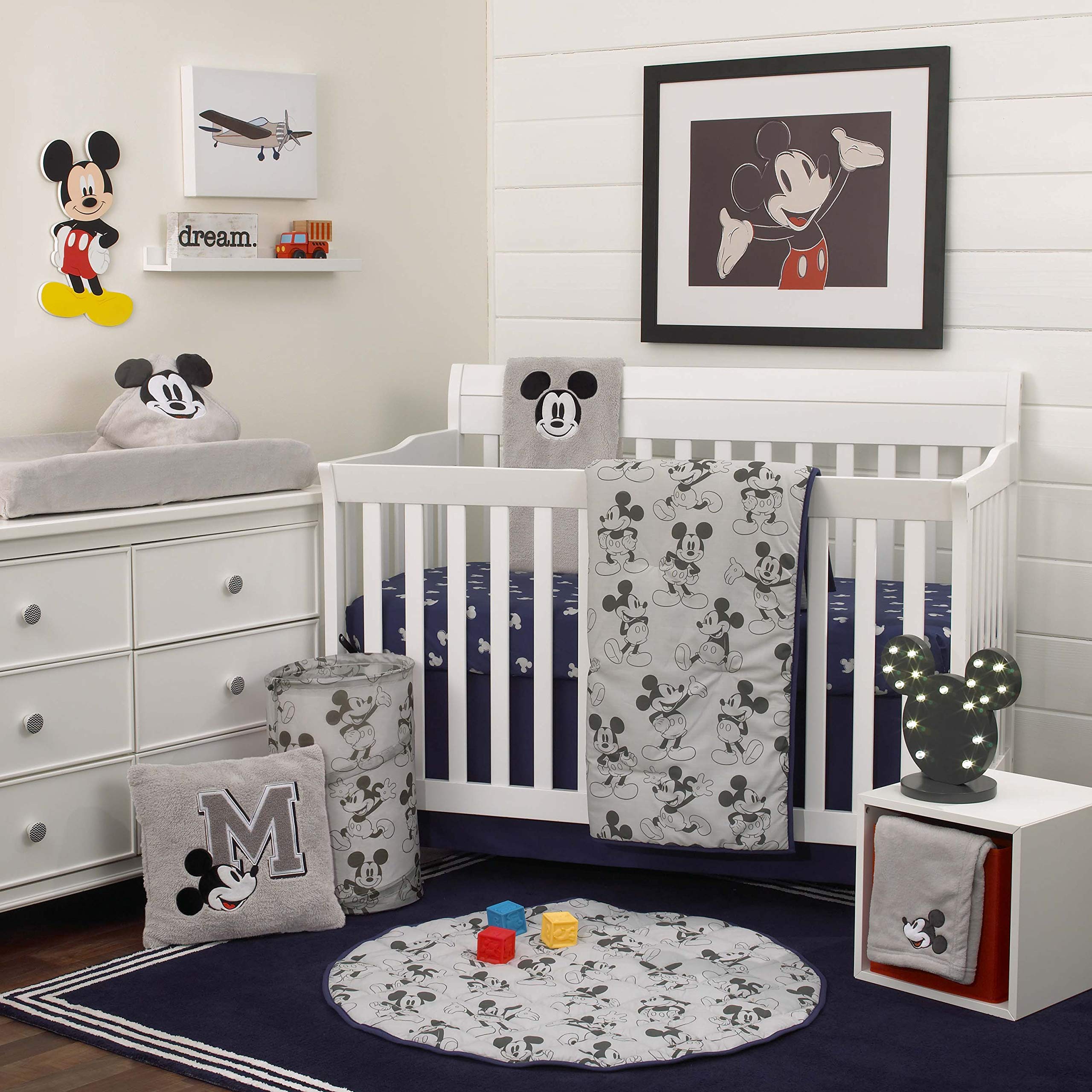 Foto 3 pulgar | Cesta Plegable Redonda Con Mickey Mouse De Disney, Gris Y Negra - Venta Internacional.