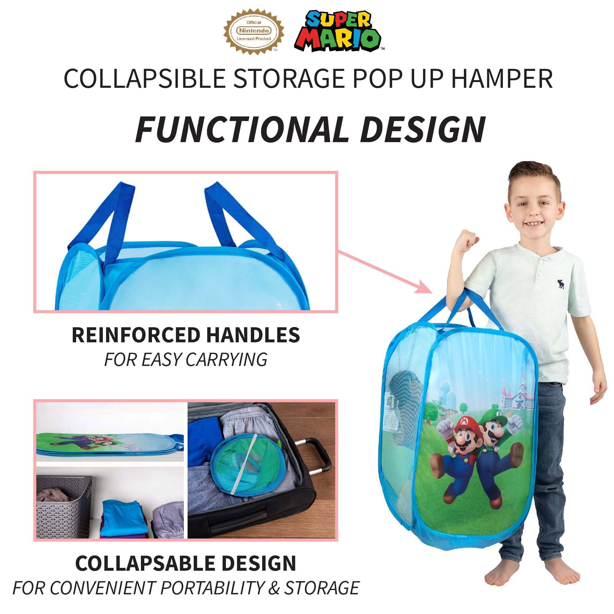 Foto 5 pulgar | Cesta Plegable Para Almacenamiento Franco Super Mario Kids Room - Venta Internacional.