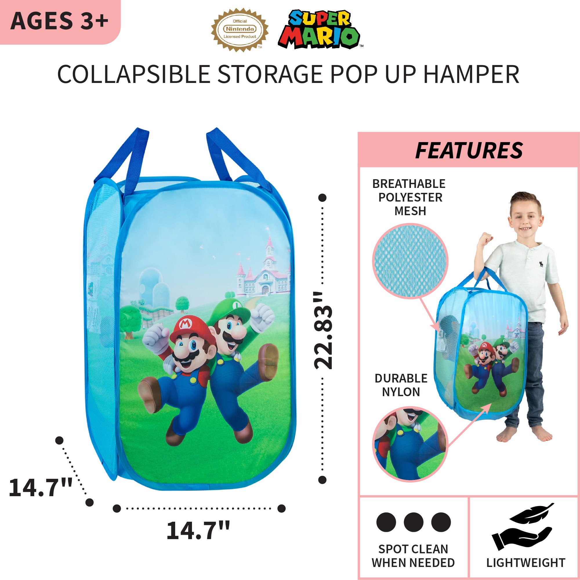Foto 6 pulgar | Cesta Plegable Para Almacenamiento Franco Super Mario Kids Room - Venta Internacional.