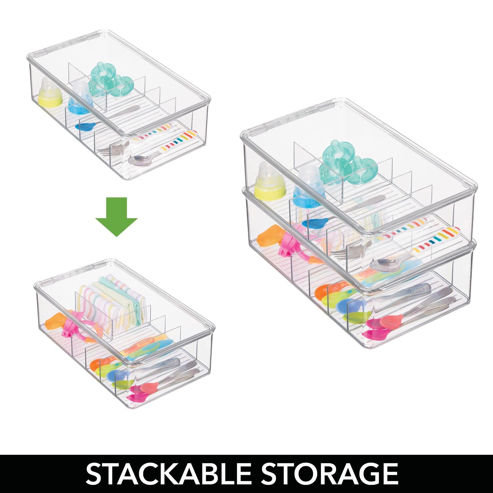 Foto 5 | Contenedor Organizador De Almacenamiento Mdesign Apilable De 6 Secciones  Paquete De 2 - Venta Internacional.