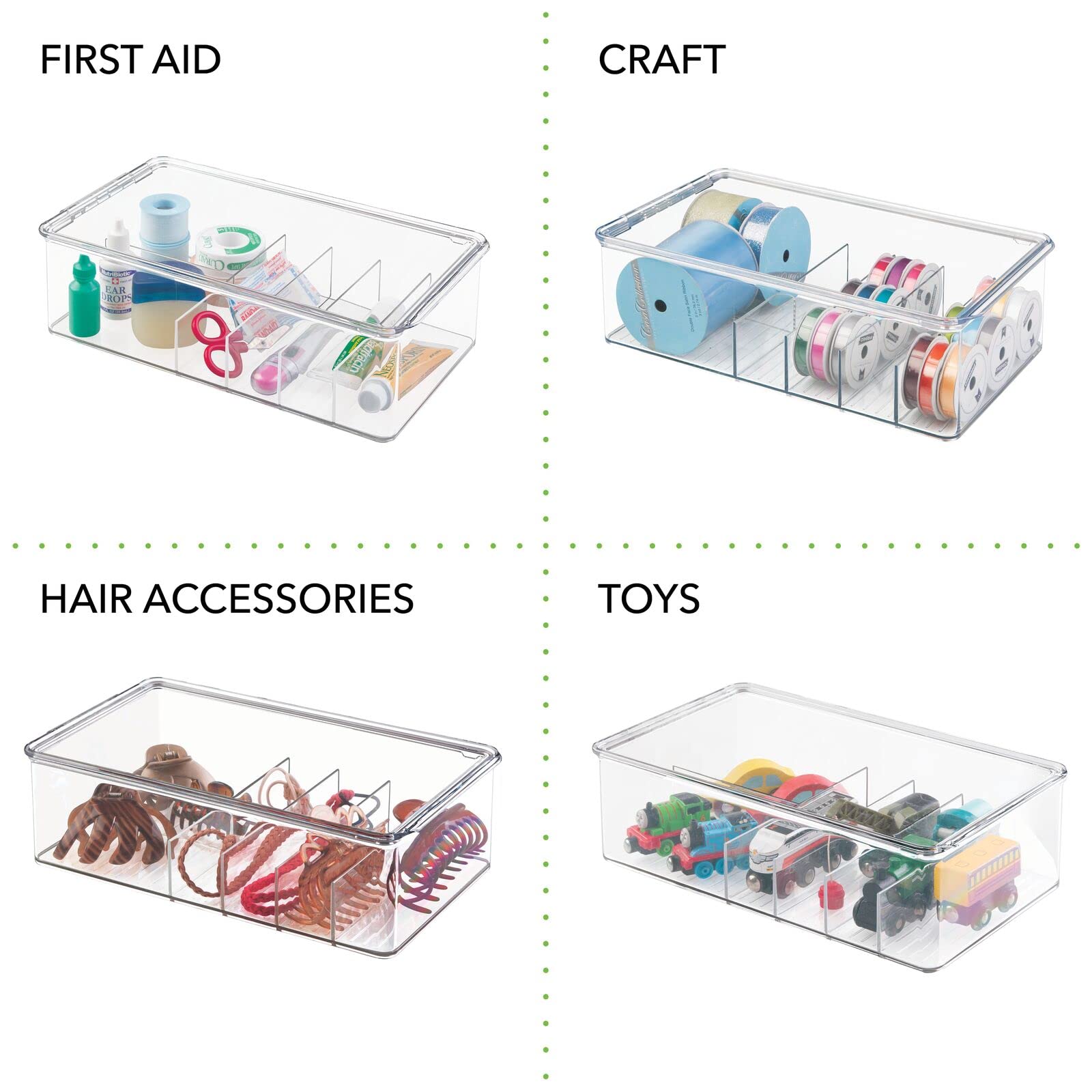 Foto 7 | Contenedor Organizador De Almacenamiento Mdesign Apilable De 6 Secciones  Paquete De 2 - Venta Internacional.