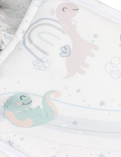 Foto 5 | Bambineto Cary Abstract Dinos Incluye Colchón - Gorro Removible Y Almohada Diseño Estampado color Gris