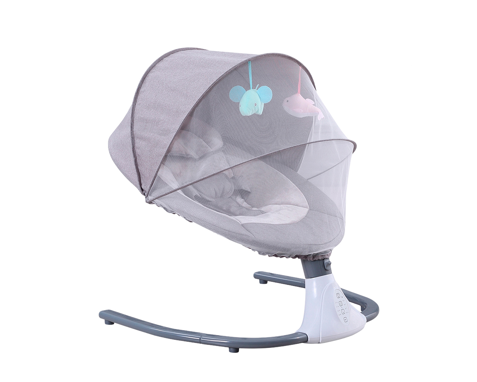 Mecedora Eléctrica  Bebé Bouncer Reclinable 0-18 Meses Música Movimiento  Color Gris Basitex