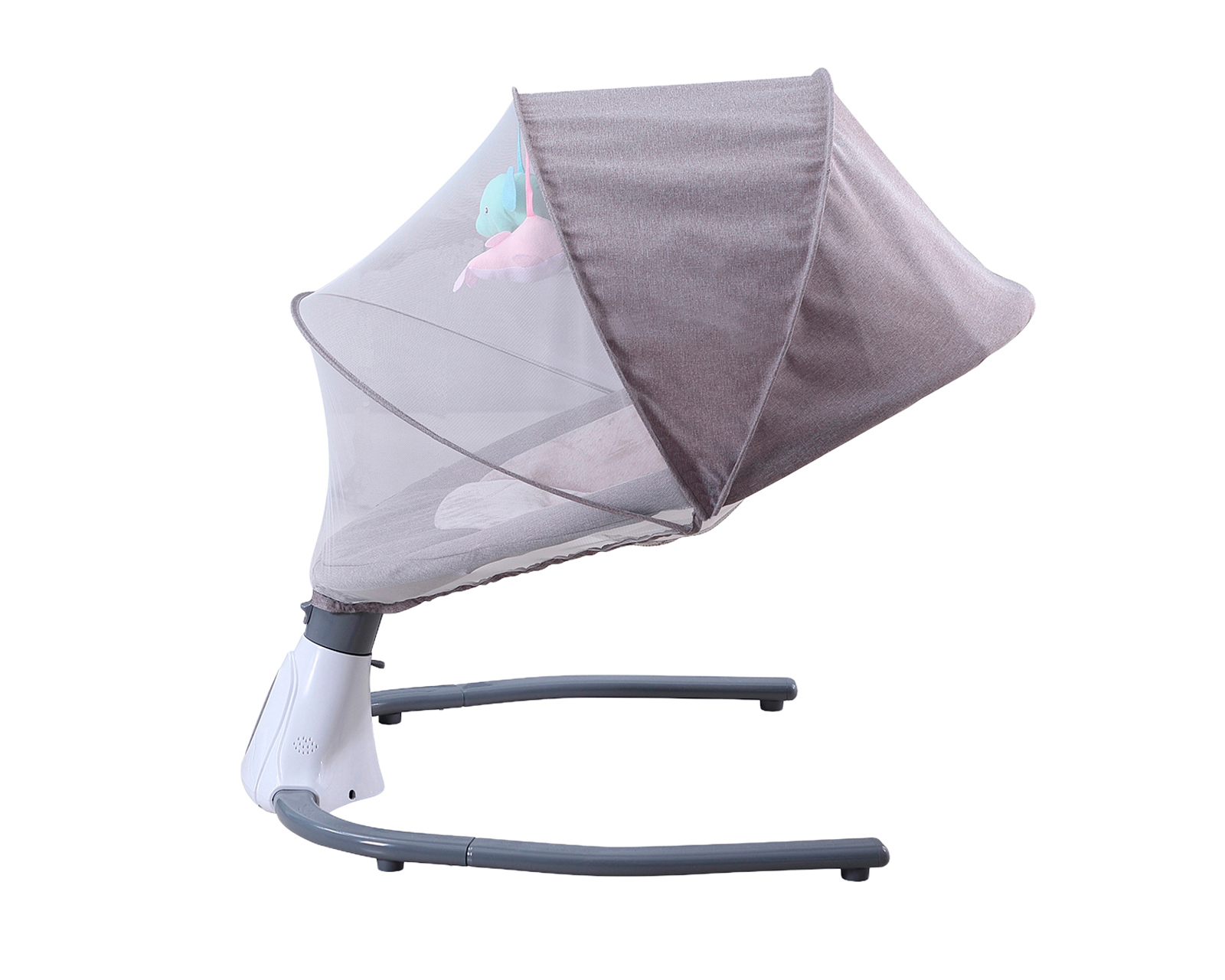 Foto 3 pulgar | Mecedora Eléctrica  Bebé Bouncer Reclinable 0-18 Meses Música Movimiento  Color Gris Basitex