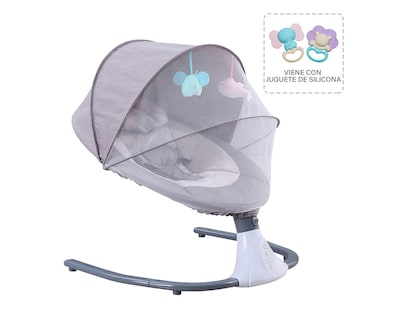 Foto 3 | Mecedora Eléctrica Bebé Bouncer Reclinable 0-18 Meses Música Movimiento Color Gris Basitex