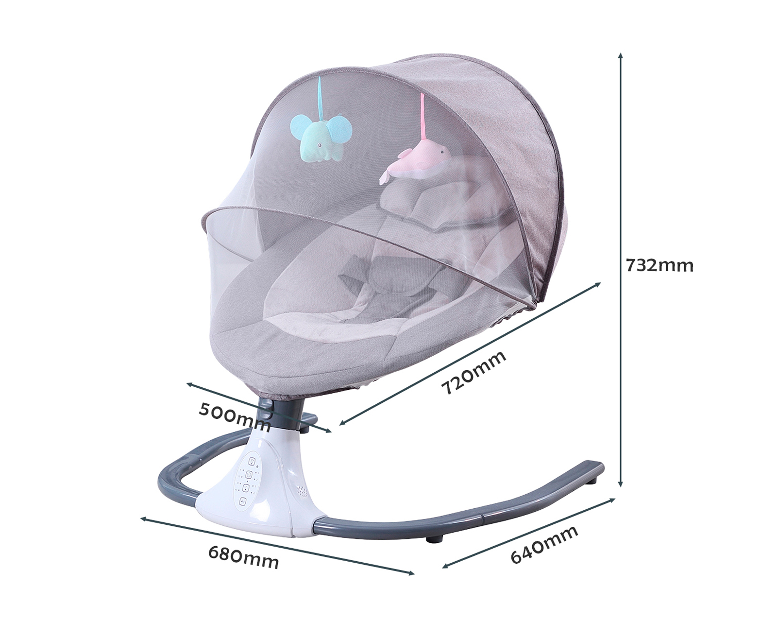Foto 5 pulgar | Mecedora Eléctrica  Bebé Bouncer Reclinable 0-18 Meses Música Movimiento  Color Gris Basitex