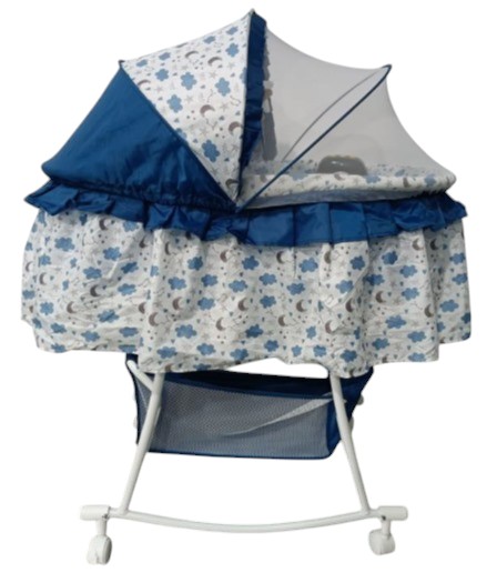 Foto 1 | Cuna Moisés Para Bebé Bambineto Aeiou 720m Con Mosquitero Azul